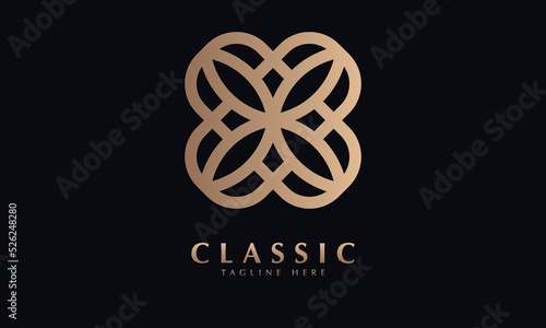 Flower shape icon design vector logo template