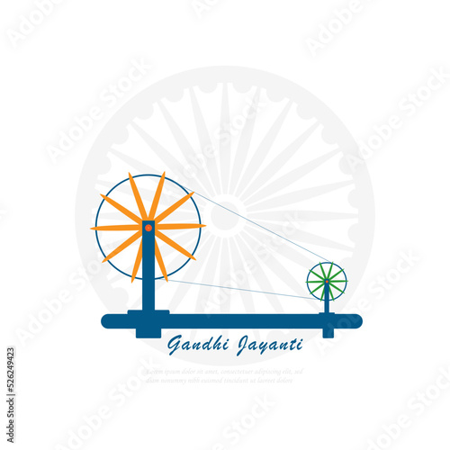 Gandhi Jayanti with charkha ,Vector Illustration.