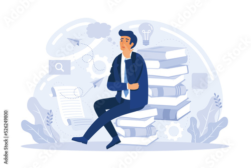 Brain activity abstract concept vector illustration set. Thinking and imagination, problem solving, brainstorming, idea and fantasy, motivation and inspiration, find solution