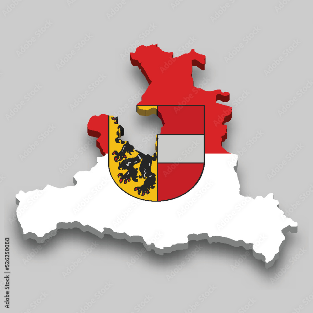 Fototapeta premium 3d isometric Map of Salzburg is a region of Austria