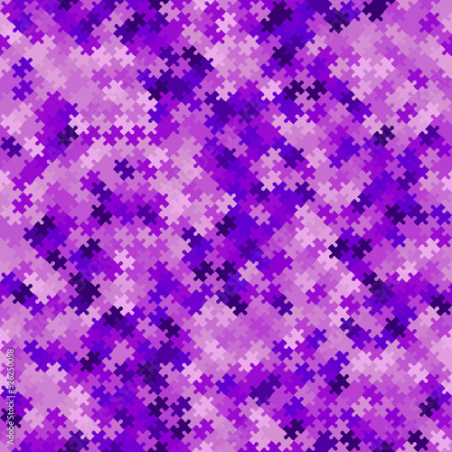 Violet puzzle background, banner, texture. Vector jigsaw section template