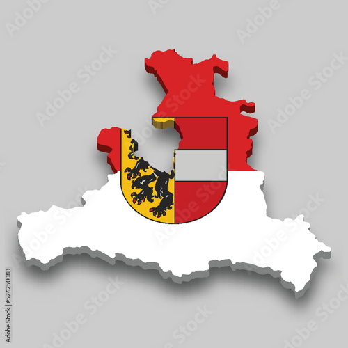 3d isometric Map of Salzburg is a region of Austria photo