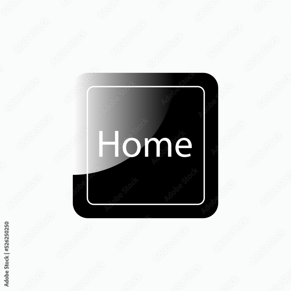 Home Button Icon. Symbol Button in Keyboard or Keypad to Typewrite - Vector. Home Button Icon. Symbol Button in Keyboard or Keypad to Typewrite - Vector.