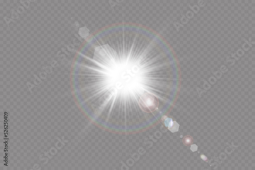 Vector. Sunlight. special lens flare effect. Light effect.Bright sun.