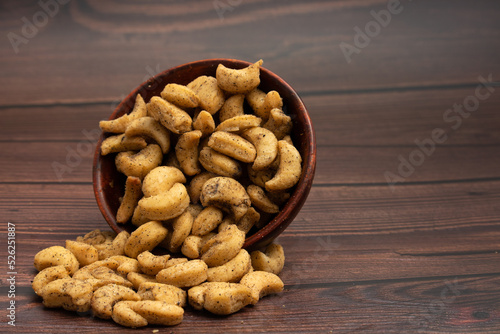 Roasted Namkeen Chatpata Masala Kaju Biscuits Are Spicy Salted Savory Made Of Wheat Flour Maida Ajwain Chilli And Sprinkle Of Black Pepper