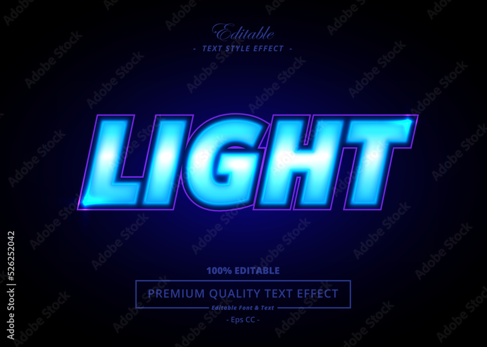 LIGHT EDITABLE VECTOR TEXT EFFECT LIGHT EDITABLE VECTOR TEXT EFFECT
