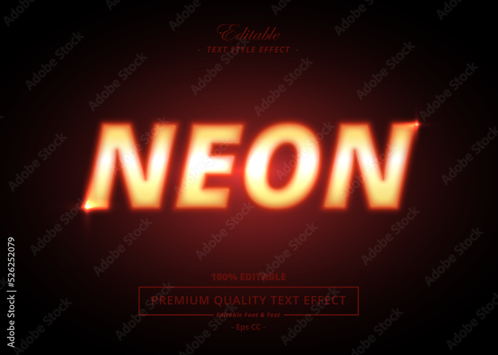 NEON EDITABLE VECTOR TEXT EFFECT NEON EDITABLE VECTOR TEXT EFFECT