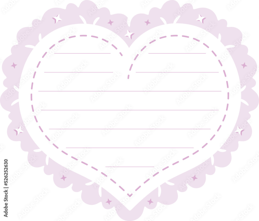  cute heart sticky note frame letter with pastel coloring for writing