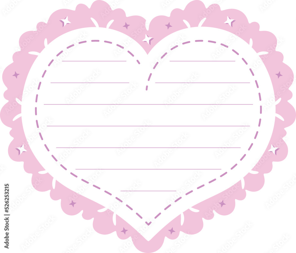  cute heart sticky note frame letter with pastel coloring for writing