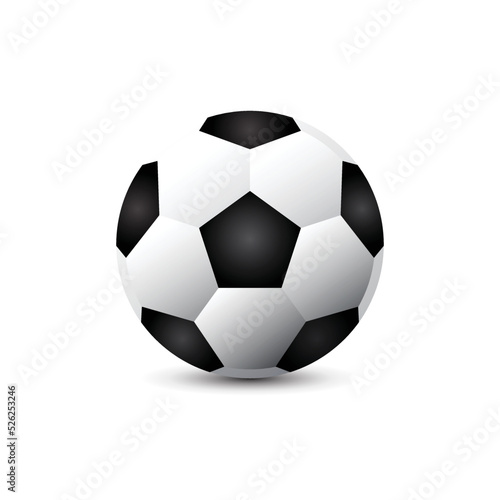 Soccer ball or football  with standard black and white colors
