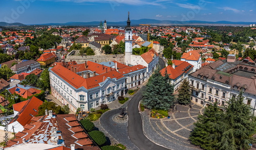 Obraz na płótnie Veszprem, Hungary - Aerial panoramic view of the castle district of Veszprem wit