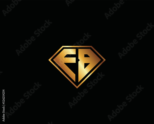 Free Download EB diamond shape gold color logo design - GFXLoad