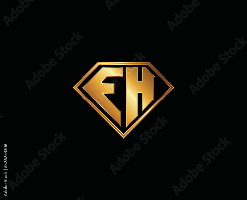 FH diamond shape gold color logo design Free Download FH diamond shape gold color logo design - GFXLoad