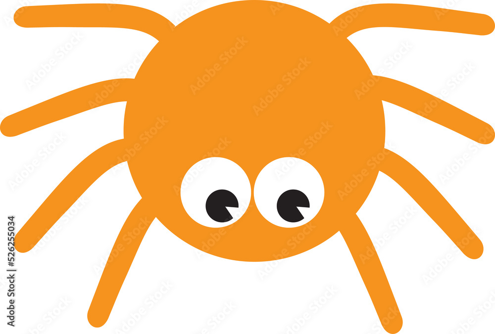 Happy Halloween Fluffy Spiders Cartoon Character .