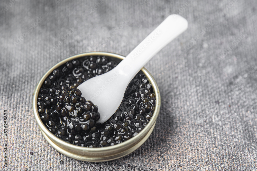 caviar black fish sturgeon beluga, stellate sturgeon fresh meal food snack on the table copy space food background caviar black fish sturgeon beluga, stellate sturgeon fresh meal food snack on the table copy space food background