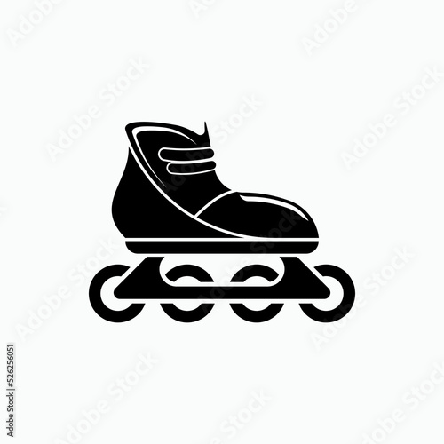 Inline Skate Icon. Sport or Recreation Symbol - Vector.       