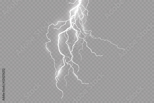 Lightning effect, thunderstorm, light effect. Electricity.