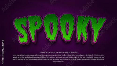 Spooky 3d editable text effect template