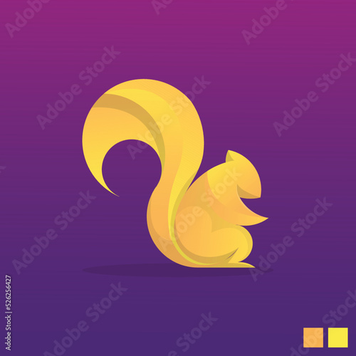 Fototapeta Naklejka Na Ścianę i Meble -  Vector Logo Illustration Squirrel Gradient Colorful Style.