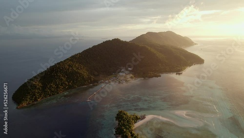 Raja Ampat from the sky at during sunset - Indonesia 