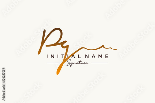 Initial PG signature logo template vector. Hand drawn Calligraphy lettering Vector illustration. photo