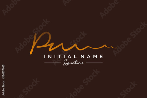 Initial PM signature logo template vector. Hand drawn Calligraphy lettering Vector illustration.