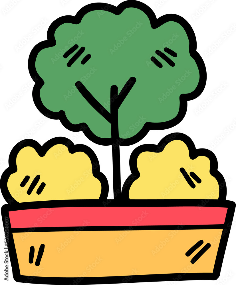 hand drawn cute plant pot illustration on transparent background hand drawn cute plant pot illustration on transparent background