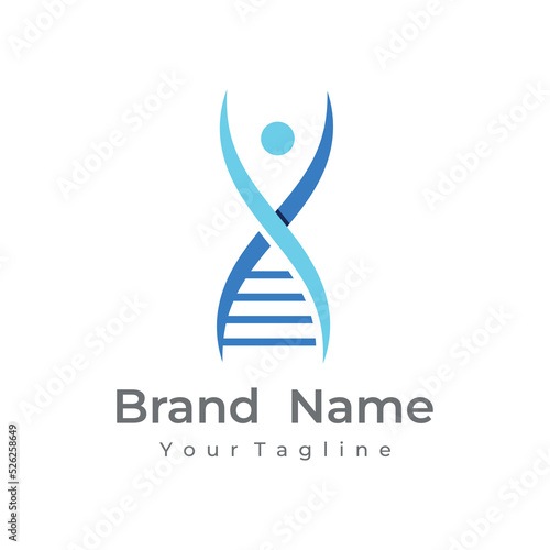 Logo design template DNA elements. Bio tech  DNA people  bio DNA  DNA spirals. Logos can be for science  pharmacy and medical.
