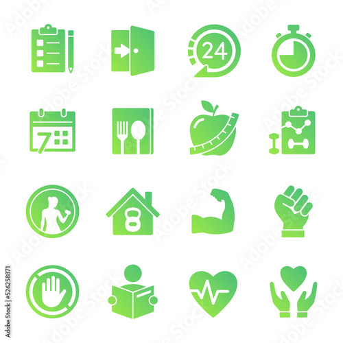 Fitness and Training Programs Icons. Online Coaching Programs. Personal Training Concept.