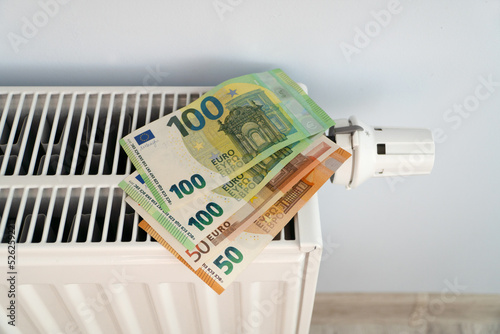 Tela Banknotes for a heating radiator in the house