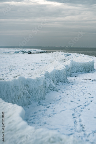 Frozen clifs of ice by the baltic sea