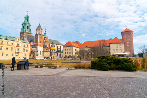 Wawel hill with cathedral and castle in Krakow