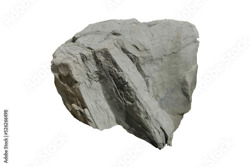 big stone boulder isolated on white