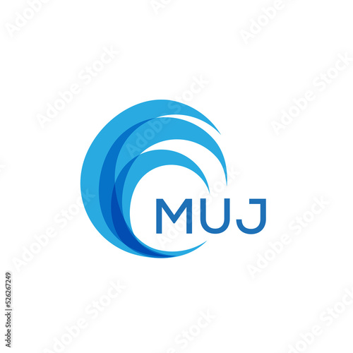 MUJ letter logo. MUJ blue image on white background. MUJ Monogram logo design for entrepreneur and business. MUJ best icon.
 photo