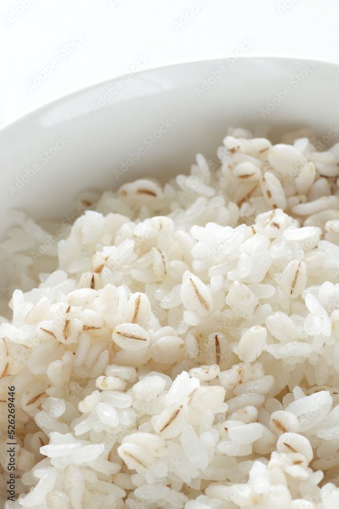 Rolled oats and rice for healthy grain food image Rolled oats and rice for healthy grain food image