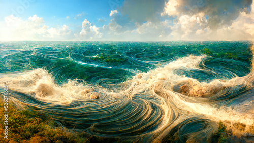 Storm on the sea.Shipwreck.Oil painting