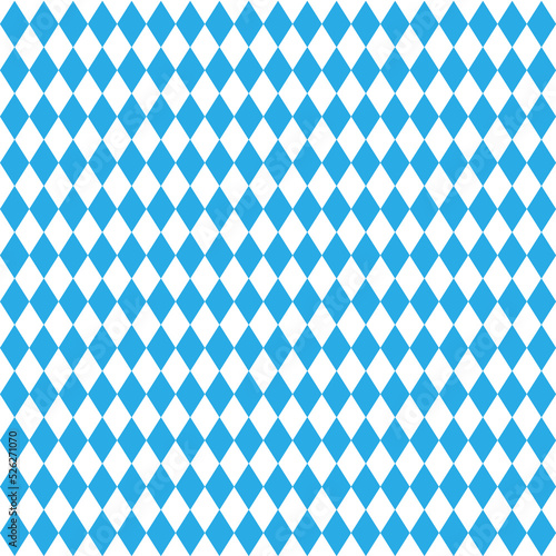Blue and white rhombus pattern, fashion. Oktober fest traditional pattern	
