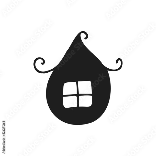 Halloween 2022 - October 31. A traditional holiday, the eve of All Saints Day, All Hallows Eve. Trick or treat. Vector illustration in hand-drawn doodle style. Beautiful holiday house.