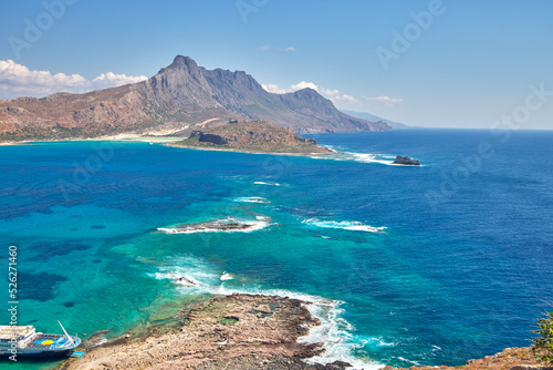 Amazing scenery of Greek islands - Balos bay with finest beaches and turquoise sea