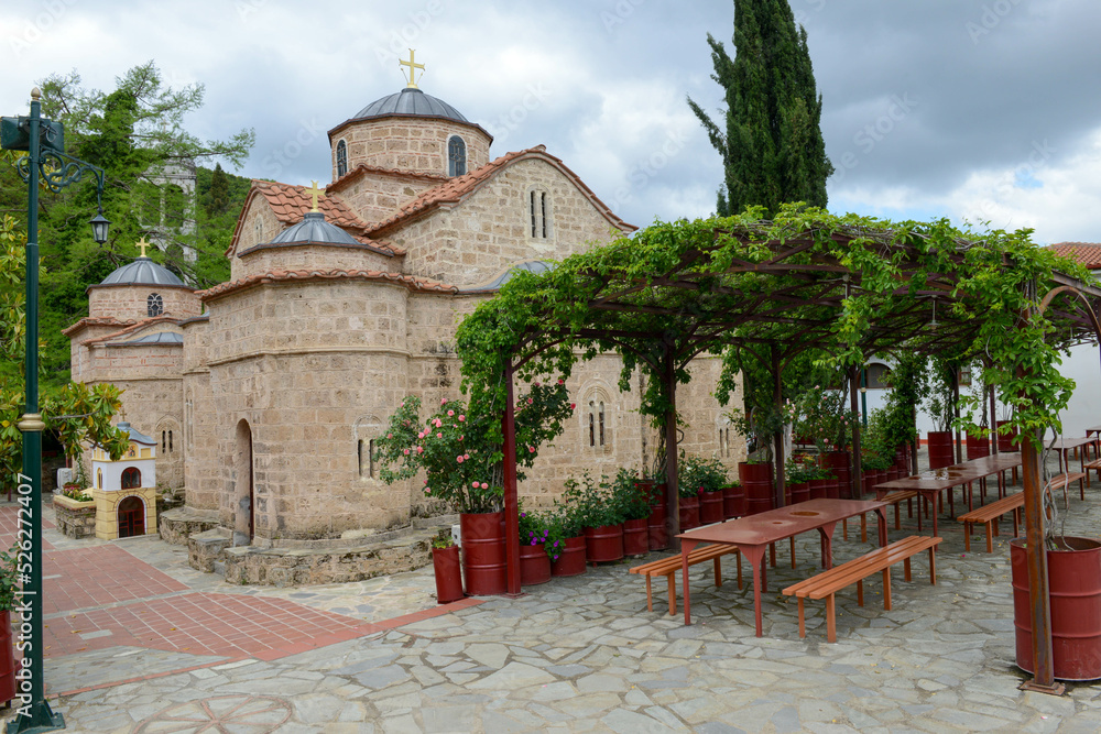 Fototapeta premium View at the monastery of Agathon in Greece
