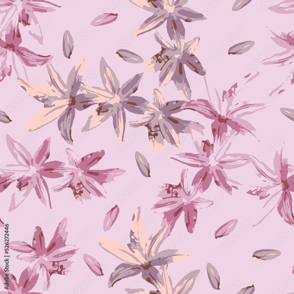 seamless sweet pink flowers pattern background , greeting card or fabric