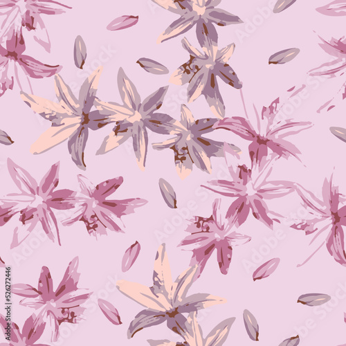 Obraz na płótnie seamless sweet pink flowers pattern background , greeting card or fabric w salonie