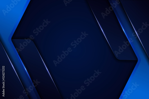 Abstract Modern 3D Overlap Geometric Glowing Blue Premium Background