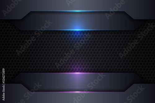 Abstract Modern Technology Glossy Metallic Textured Background with Glowing Blue and Purple Line