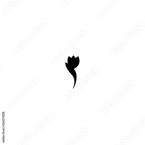 Tulip flower icon silhouette, illustration.