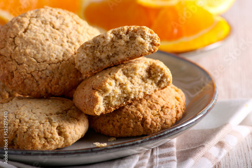 Fotografia Orange and ginger oatmeal cookies