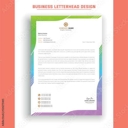 Professional a4 business letterhead design	