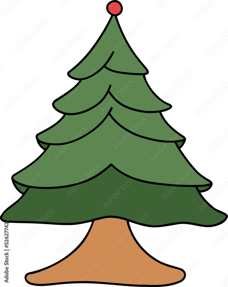 Fototapeta premium Christmas Tree, Christmas pine tree vector illustration