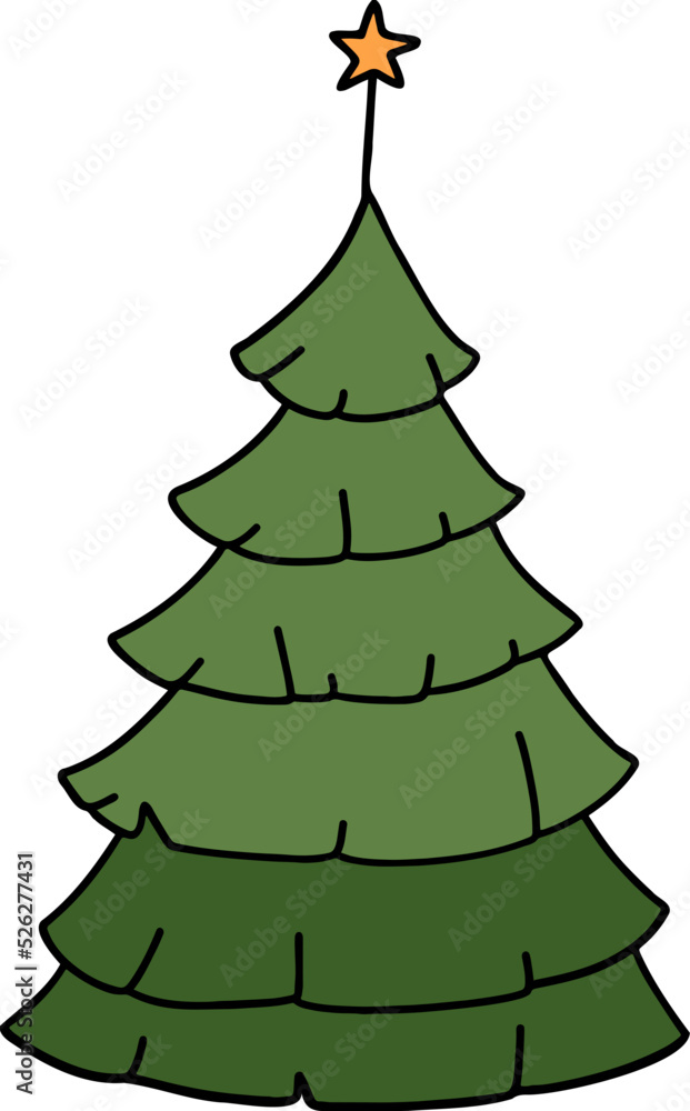Obraz premium Christmas Tree, Christmas pine tree vector illustration