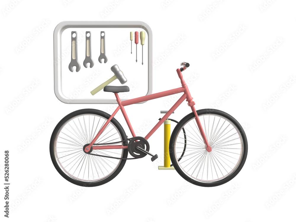 Fototapeta premium Bicycle icon Isolated 3d render Illustration
